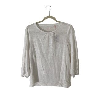 NWT Boden White Linen Top